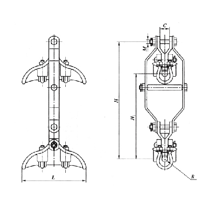 垂直双分裂提包式悬垂线夹（XGS型）